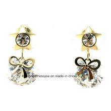 New Fashion Temperament Lovely Ladies White Crystal Rhinestone Hollow Sweet Ear Stud Earrings Gift E6309